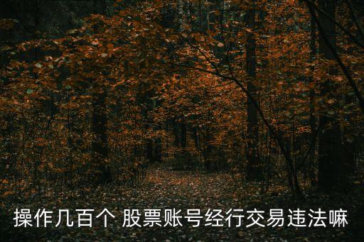 操作幾百個(gè) 股票賬號(hào)經(jīng)行交易違法嘛