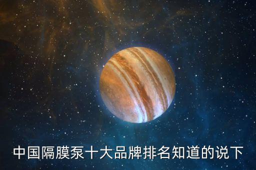 中國(guó)隔膜泵十大品牌排名知道的說下