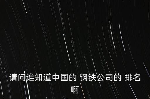 請(qǐng)問誰知道中國(guó)的 鋼鐵公司的 排名啊