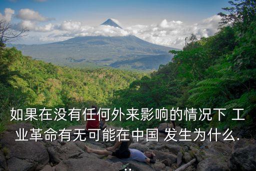 如果工業(yè)革命發(fā)生在中國,工業(yè)革命對中國帶來的影響