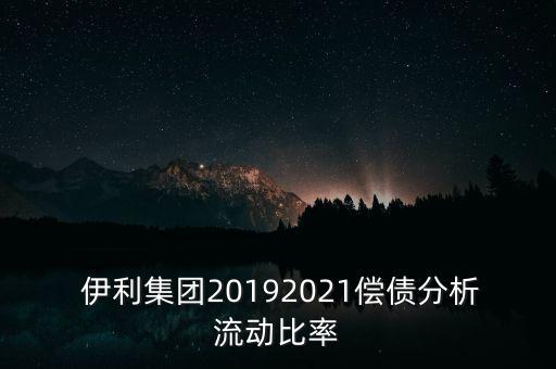 伊利集團(tuán)20192021償債分析流動比率