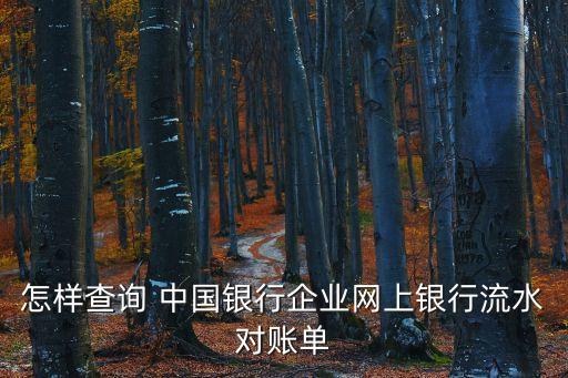 怎樣查詢 中國(guó)銀行企業(yè)網(wǎng)上銀行流水對(duì)賬單