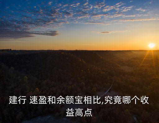 建設銀行速盈怎么樣