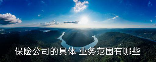 保險(xiǎn)公司的具體 業(yè)務(wù)范圍有哪些