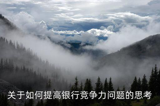 關(guān)于如何提高銀行競爭力問題的思考