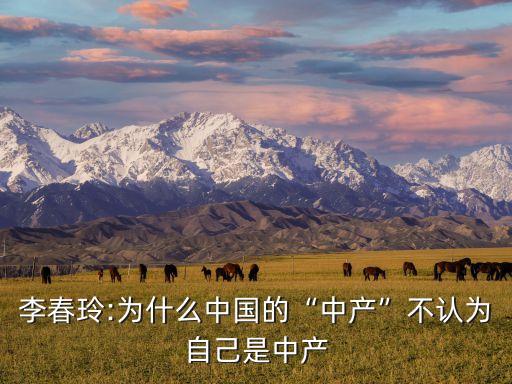 李春玲:為什么中國(guó)的“中產(chǎn)”不認(rèn)為自己是中產(chǎn)