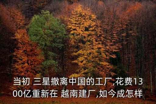 當初 三星撤離中國的工廠,花費1300億重新在 越南建廠,如今成怎樣