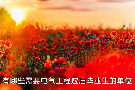 有哪些需要電氣工程應屆畢業(yè)生的單位