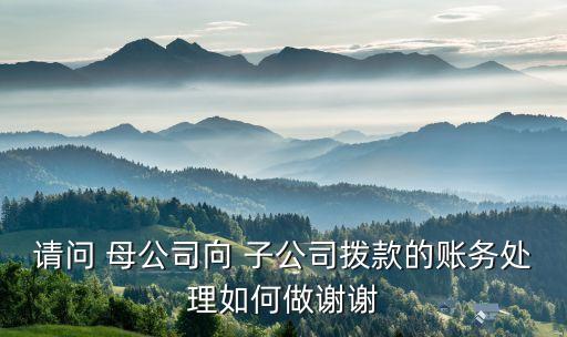 請(qǐng)問(wèn) 母公司向 子公司撥款的賬務(wù)處理如何做謝謝