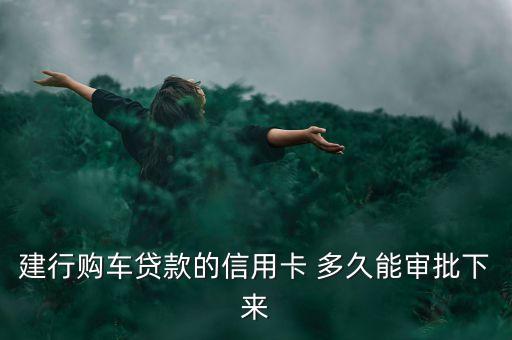 建行購車貸款的信用卡 多久能審批下來