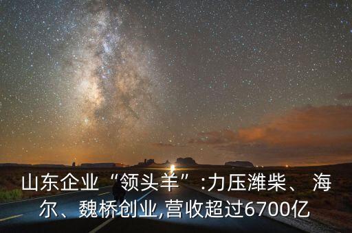 山東企業(yè)“領(lǐng)頭羊”:力壓濰柴、 海爾、魏橋創(chuàng)業(yè),營收超過6700億