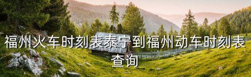 福州火車(chē)時(shí)刻表泰寧到福州動(dòng)車(chē)時(shí)刻表查詢