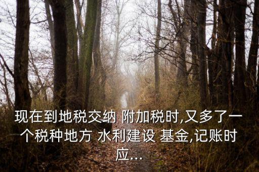 現(xiàn)在到地稅交納 附加稅時(shí),又多了一個(gè)稅種地方 水利建設(shè) 基金,記賬時(shí)應(yīng)...