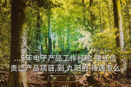 ...5年電子產(chǎn)品工作經(jīng)驗(yàn),獨(dú)立負(fù)責(zé)過產(chǎn)品項(xiàng)目,到 九陽(yáng)的 待遇怎么...