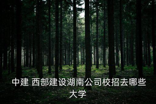 中建 西部建設(shè)湖南公司校招去哪些大學(xué)