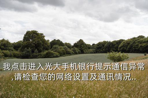 我點擊進(jìn)入光大手機(jī)銀行提示通信異常,請檢查您的網(wǎng)絡(luò)設(shè)置及通訊情況...