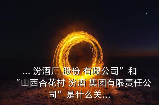 ... 汾酒廠 股份 有限公司”和“山西杏花村 汾酒 集團有限責(zé)任公司”是什么關(guān)...
