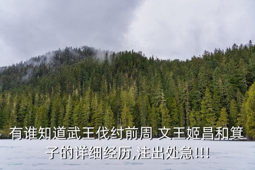 有誰知道武王伐紂前周 文王姬昌和箕子的詳細經歷,注出處急!!!