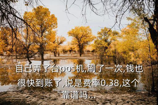 自己弄了臺(tái)pos機(jī),刷了一次,錢(qián)也很快到賬了,說(shuō)是費(fèi)率0.38,這個(gè)靠譜嗎...