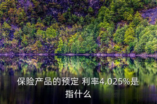 保險產(chǎn)品的預定 利率4.025%是指什么