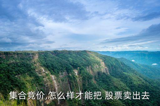 集合競價(jià),怎么樣才能把 股票賣出去