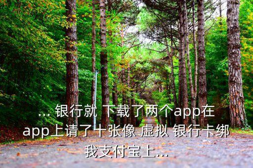... 銀行就 下載了兩個(gè)app在app上請了十張像 虛擬 銀行卡綁我支付寶上...