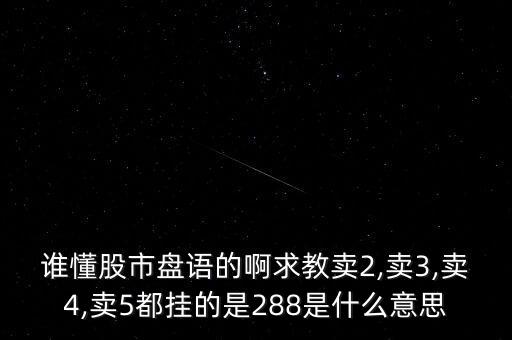 誰懂股市盤語的啊求教賣2,賣3,賣4,賣5都掛的是288是什么意思