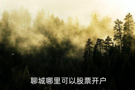  聊城哪里可以股票開戶