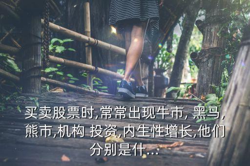 買賣股票時,常常出現(xiàn)牛市, 黑馬,熊市,機構(gòu) 投資,內(nèi)生性增長,他們分別是什...