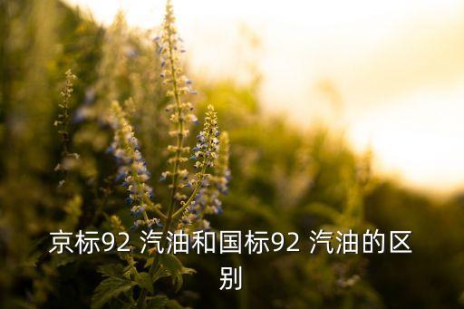 京標(biāo)92 汽油和國標(biāo)92 汽油的區(qū)別