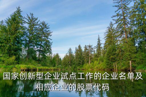 國家創(chuàng)新型企業(yè)試點(diǎn)工作的企業(yè)名單及相應(yīng)企業(yè)的股票代碼