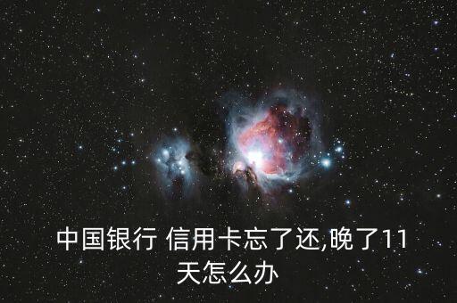  中國銀行 信用卡忘了還,晚了11天怎么辦