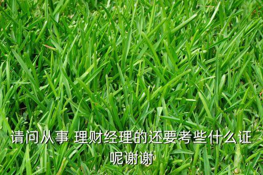請(qǐng)問從事 理財(cái)經(jīng)理的還要考些什么證呢謝謝