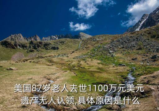 美國(guó)87歲老人去世1100萬(wàn)元美元 遺產(chǎn)無(wú)人認(rèn)領(lǐng),具體原因是什么