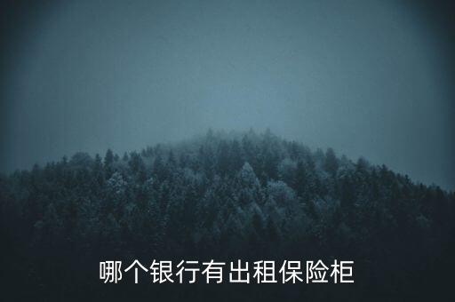 哪個銀行有出租保險柜