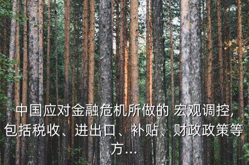 中國應(yīng)對(duì)金融危機(jī)所做的 宏觀調(diào)控,包括稅收、進(jìn)出口、補(bǔ)貼、財(cái)政政策等方...