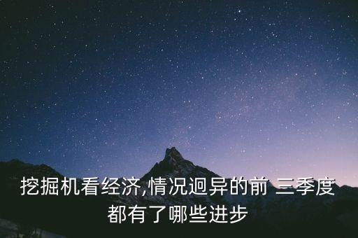 挖掘機(jī)看經(jīng)濟(jì),情況迥異的前 三季度都有了哪些進(jìn)步