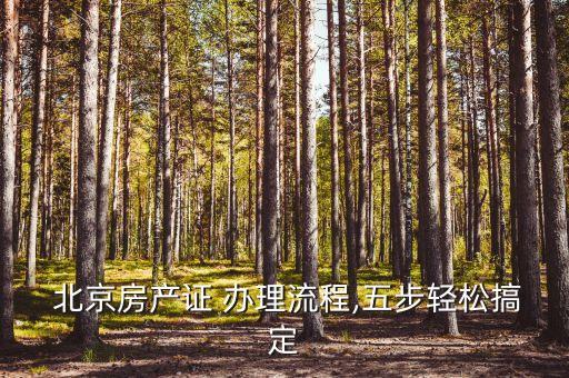  北京房產(chǎn)證 辦理流程,五步輕松搞定