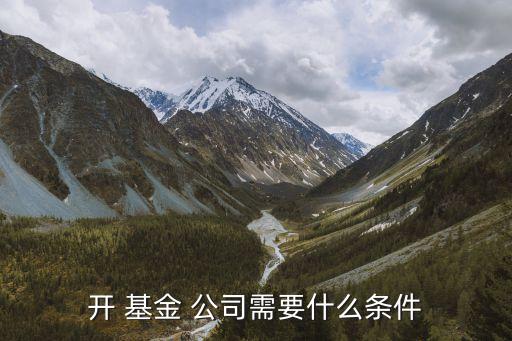 開 基金 公司需要什么條件