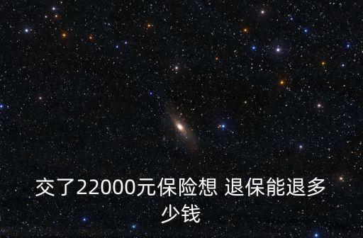 交了22000元保險(xiǎn)想 退保能退多少錢