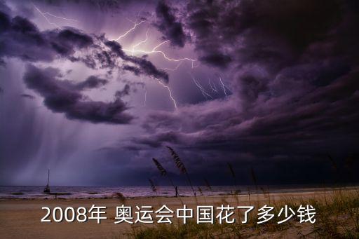 2008年 奧運會中國花了多少錢