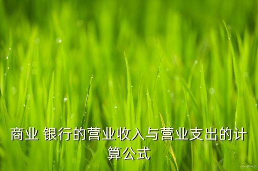 商業(yè) 銀行的營業(yè)收入與營業(yè)支出的計算公式