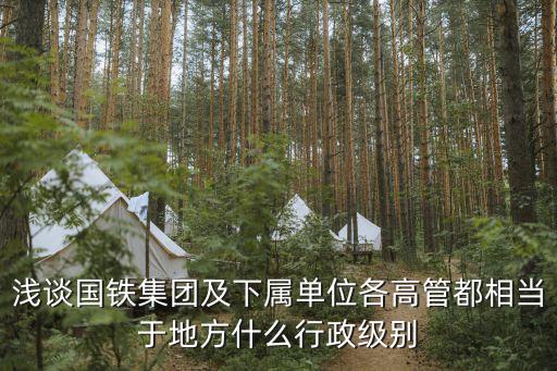 淺談國鐵集團(tuán)及下屬單位各高管都相當(dāng)于地方什么行政級別