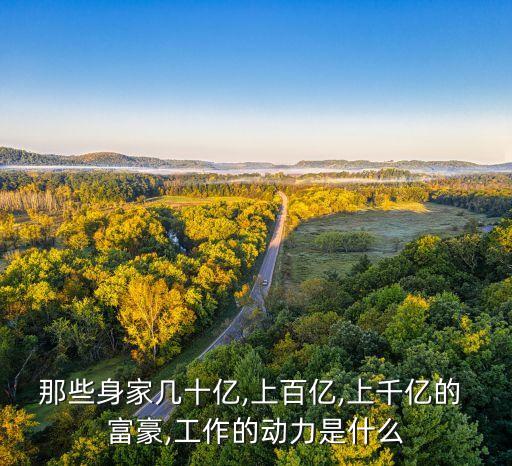那些身家?guī)资畠|,上百億,上千億的 富豪,工作的動(dòng)力是什么