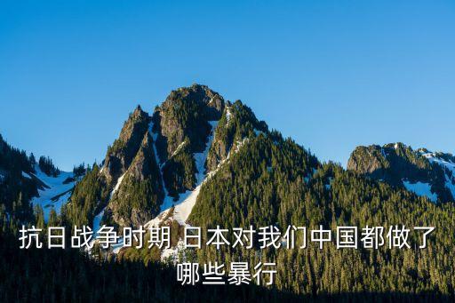 抗日戰(zhàn)爭時(shí)期 日本對我們中國都做了哪些暴行