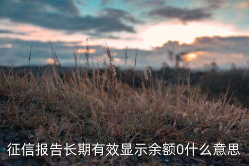 征信報(bào)告長(zhǎng)期有效顯示余額0什么意思