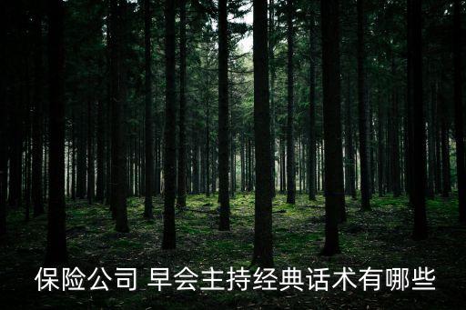 保險(xiǎn)公司 早會(huì)主持經(jīng)典話術(shù)有哪些