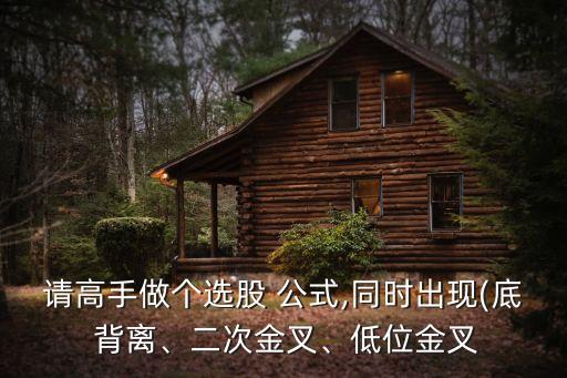 請高手做個選股 公式,同時出現(xiàn)(底 背離、二次金叉、低位金叉