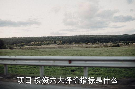 項(xiàng)目 投資六大評(píng)價(jià)指標(biāo)是什么