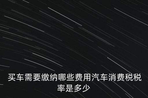  買(mǎi)車需要繳納哪些費(fèi)用汽車消費(fèi)稅稅率是多少